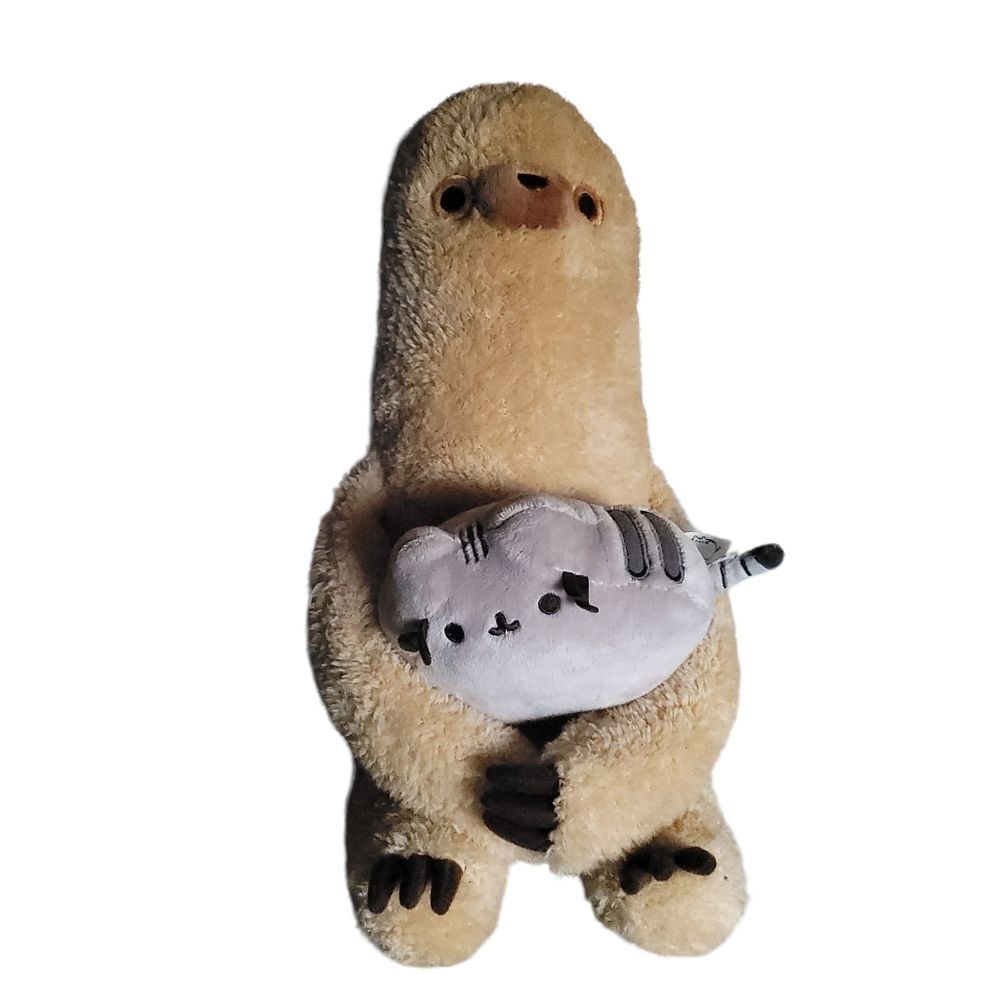 GUND Pusheen with Sloth Plush Stuffed Animal, Set, Multicolor, 12" 2018